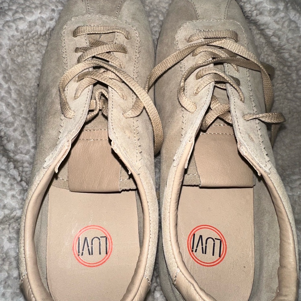 LUVI Tan Suede Sneakers new